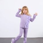 çiçek detaylı mor takım